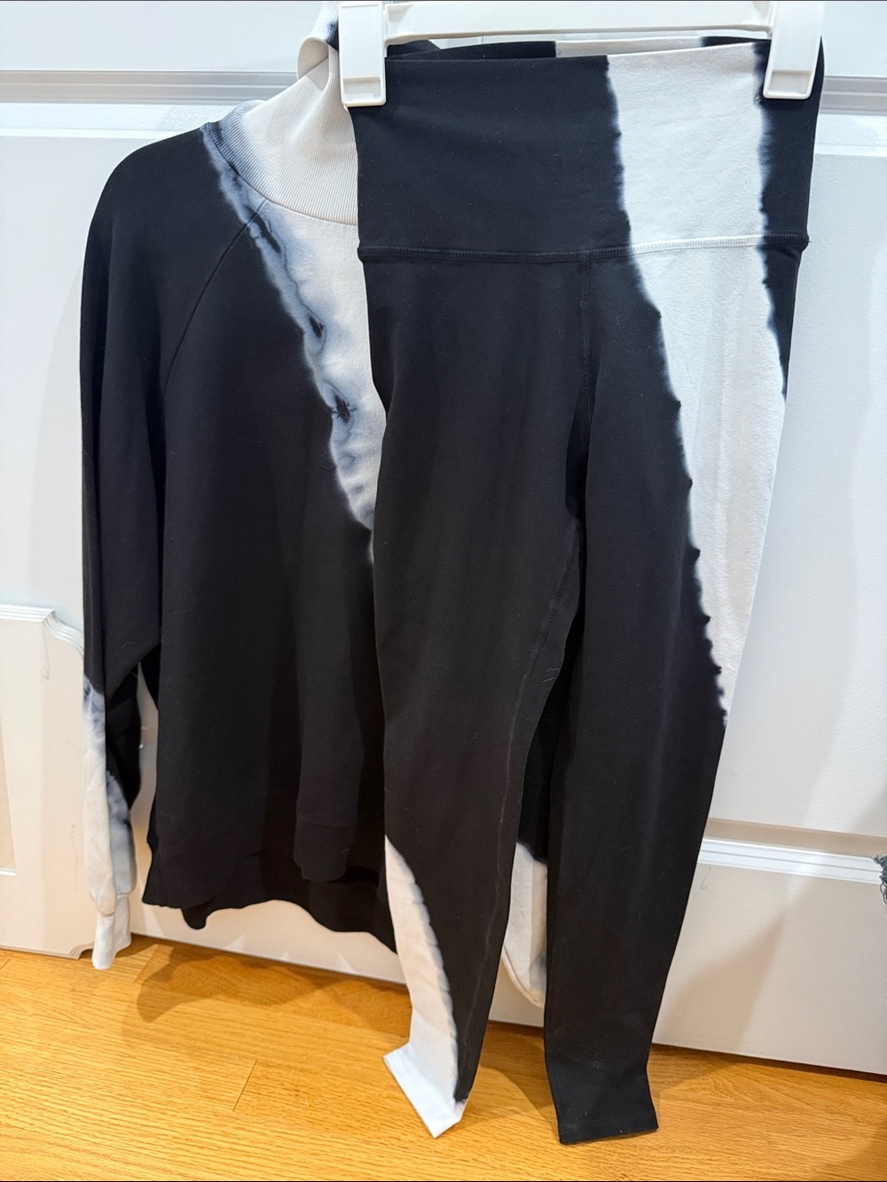 Electric Family Black and White Tie-Dye mockneck and Leggings set